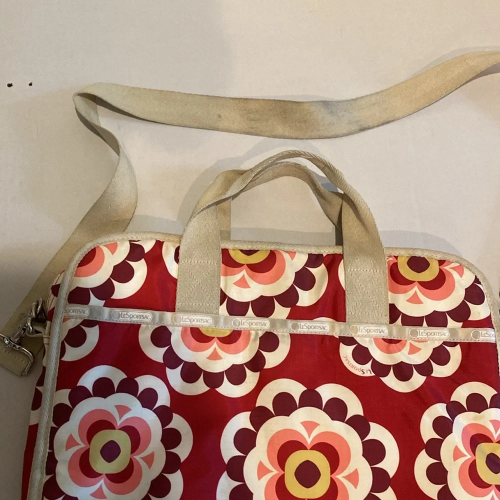 Le Sportsac Laptop Carryall Bag in modern floral design.